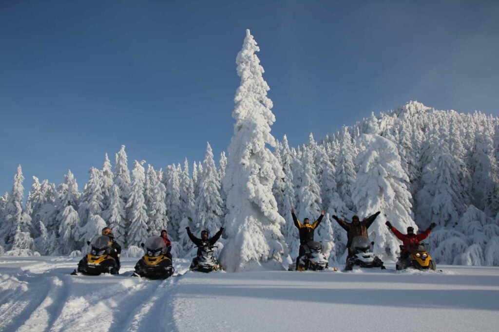 People on Snowmobiles